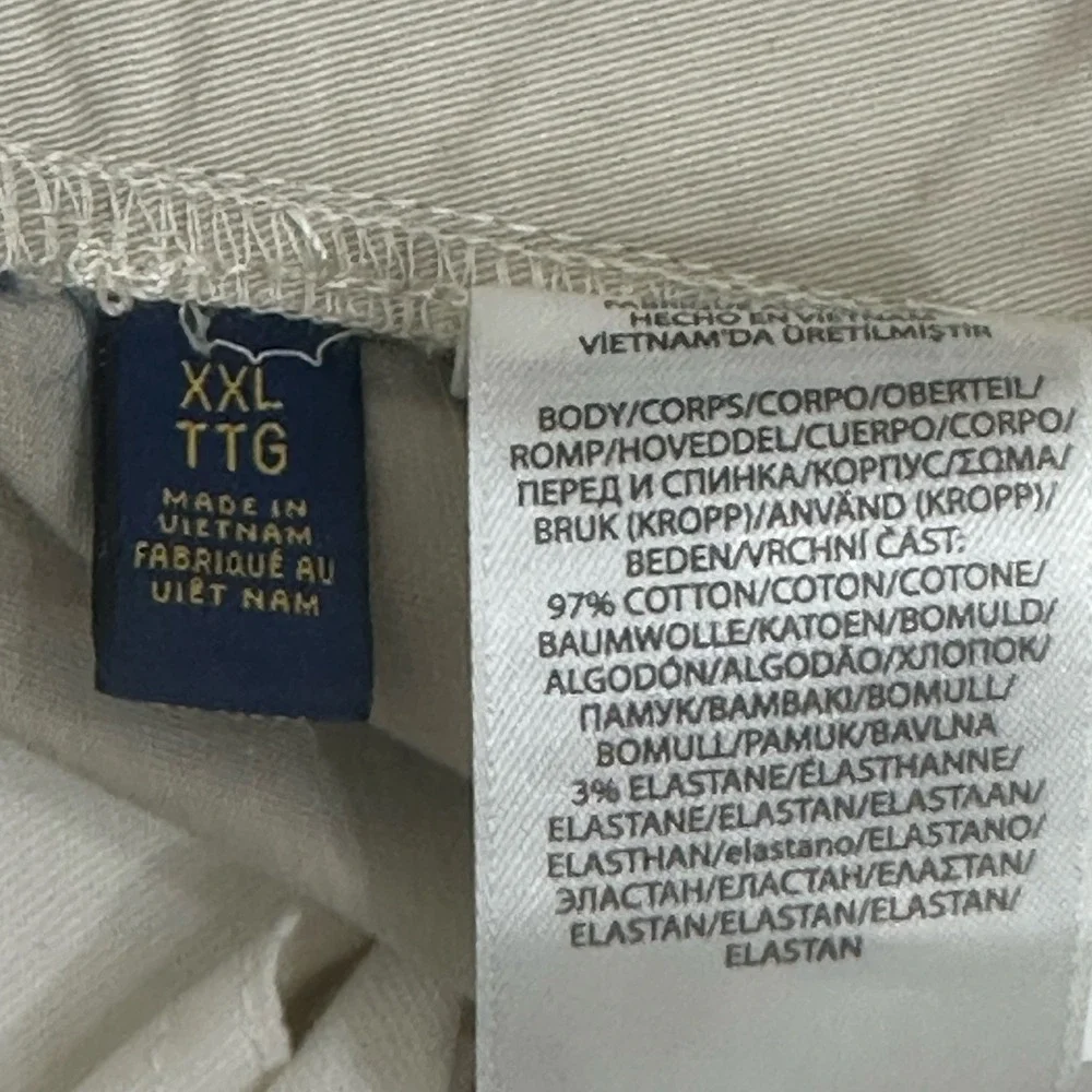 Ralph Lauren Polo Mens Beige Drawstring Shorts Size XXL Stretch Classic‎ Pockets